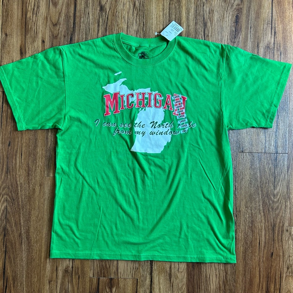 Michigan I Can See The North Pole From My Window Men’s T-Shirt by Ink Inc.- NWT